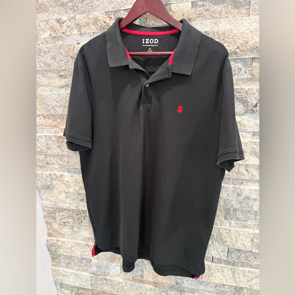 IZOD Black Polo Shirt for Men size XL very good condition